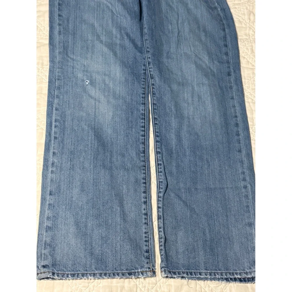Lucky Brand 181 Relaxed Straight Mens Blue Distressed Denim Jeans 33x34